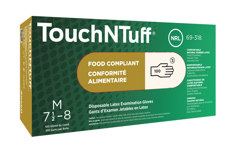 Ansell 69-318 TouchNTuff Latex Gloves